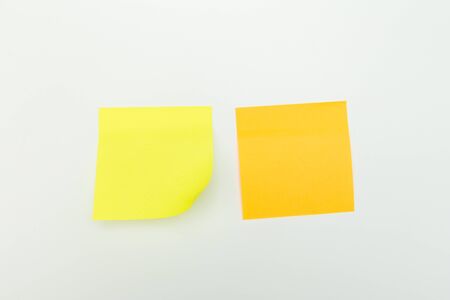 set of colour  paper stick note on a white background - Imageの写真素材