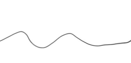 Black power cable socket isolated on white background -  Imageの写真素材