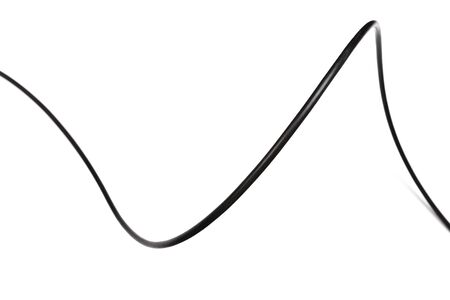 Black power cable socket isolated on white background -  Imageの写真素材