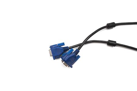 Black VGA power cable socket isolated on white background -  Image