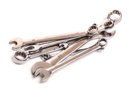set of wrench tools isolated on white background - Image