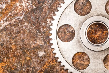 Various car parts and accessories, on metal  background gearの写真素材
