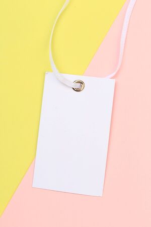 label (tag) on color  background. - Imageの写真素材
