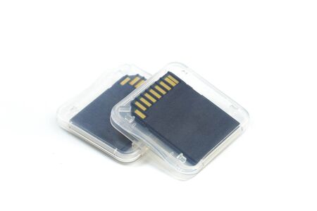 SD memory card isolated on white background.- Image
