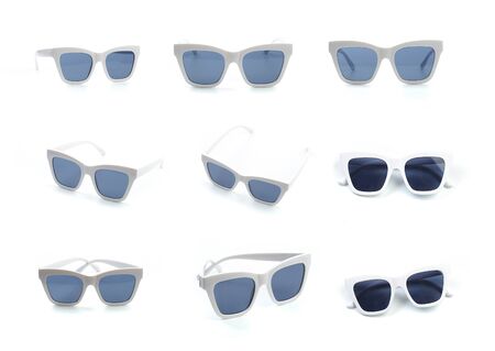 set of sun glasses isolated over the white background - Imageの写真素材