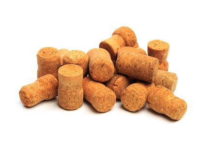 Wine corks isolated on white background - Image