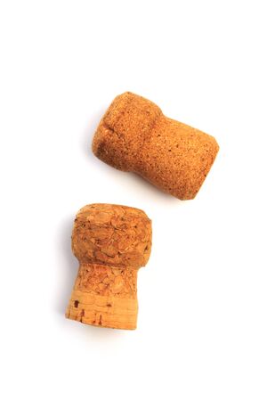 Wine corks isolated on white background - Imageの写真素材