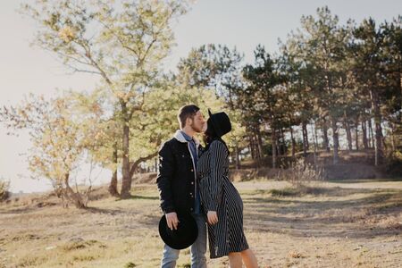 Young happy  couple in love  outdoor - Image