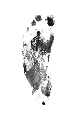 Black Footprint isolated on white background - Image
