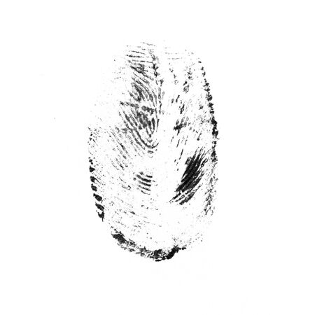fingerprint pattern isolated on whiteの写真素材