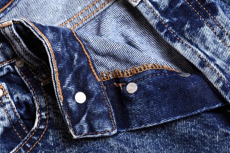 Denim jeans texture or denim jeans background with old torn.の写真素材