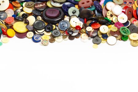 Group of colorful buttons on white background