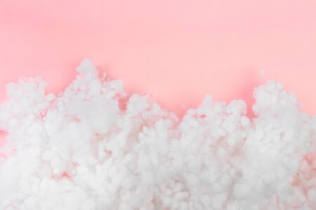 hollowfiber, polyester fiber on a pink  blue backgroundの写真素材