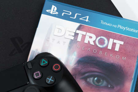 Russia, OKTOBER 24 2019:  Detroit Game  on PS4 Console