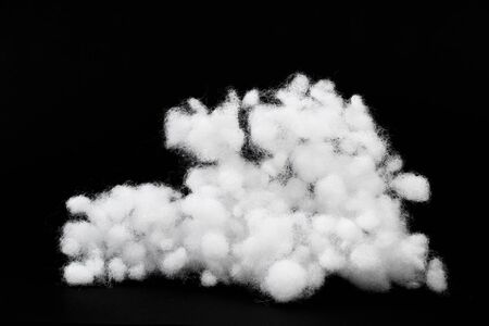 hollowfiber, polyester fiber on black  blue backgroundの写真素材