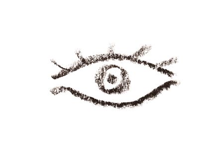 Eye shape liner pencil stroke on white backgroundの写真素材