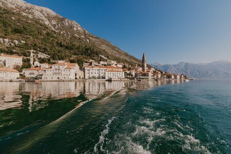  9 Nov 2018 Perast town in the Bay of Kotor, Montenegroの写真素材
