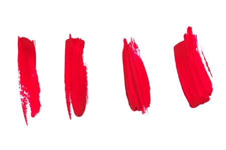 Set of Lipstick smear smudge swatch isolated on white backgroundの写真素材