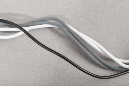 cables  on grey background