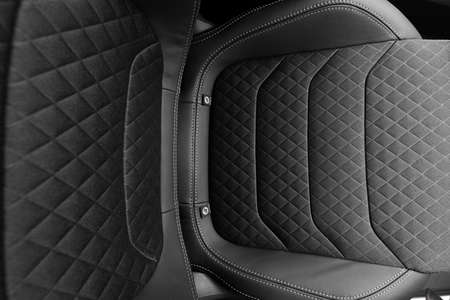 nterior of the car seat upholstery in leather andの写真素材