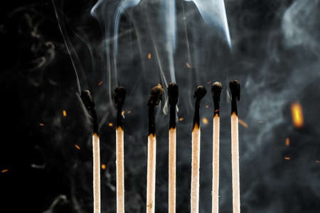 dead matches in a rowの写真素材