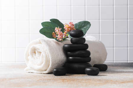 spa composition on bathroom background - Imageの写真素材