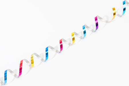 multi color curly confetti isolated on white background - Imageの写真素材