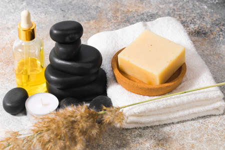 spa composition on bathroom background - Imageの写真素材