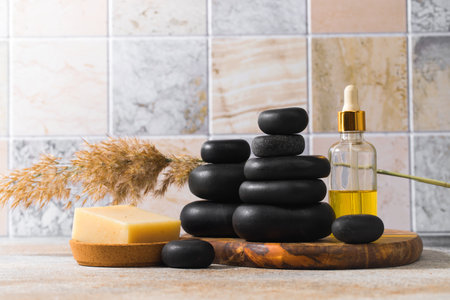 spa composition on bathroom background - Imageの写真素材