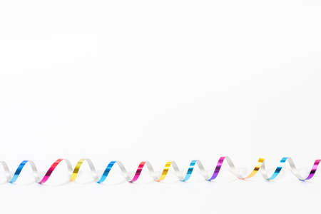 multi color curly confetti isolated on white background - Image