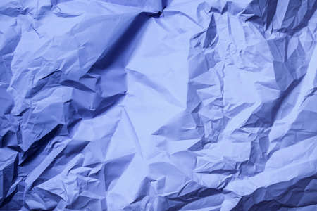 Crumpled recycle blue paper background - blue paper crumpled textureの写真素材
