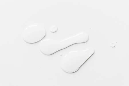 Water drops on white background, top viewの写真素材