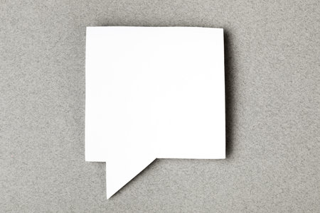 paper speech cloud  on grey backgroundの写真素材
