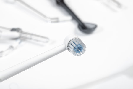 irrigator for oral care on a light backgroundの写真素材