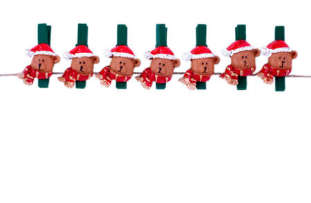 Christmas clothespin with a bearの写真素材