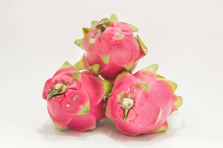 Dragon Fruit isolated against white background.の写真素材