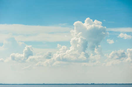 White clouds in blue sky