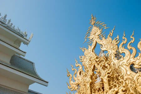 Ornate Roof at Wat Rong Khun,Thailandの写真素材