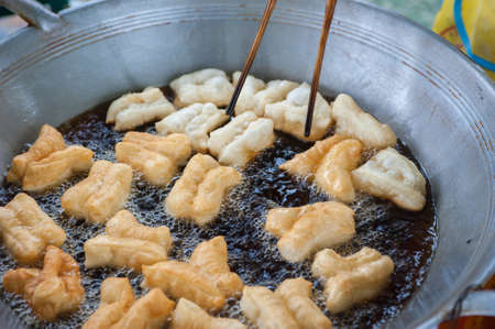 Deep-fried doughstick breakfastの写真素材