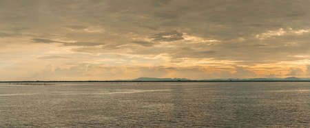 sunset at coast of the sea background