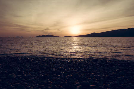 Sunrise in the morning, sunrise on the sea.の写真素材