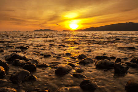 Sunrise in the morning, sunrise on the sea.の写真素材