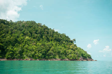 Rock Island Tropical ocean landscape at Lipe island, Thailandの写真素材