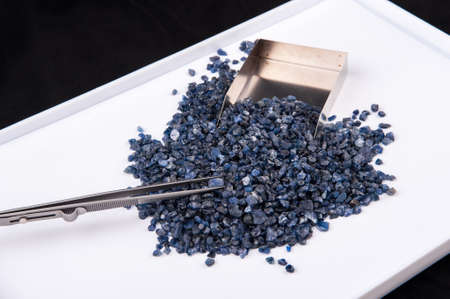 Raw, uncut and rough blue Sapphire crystals.