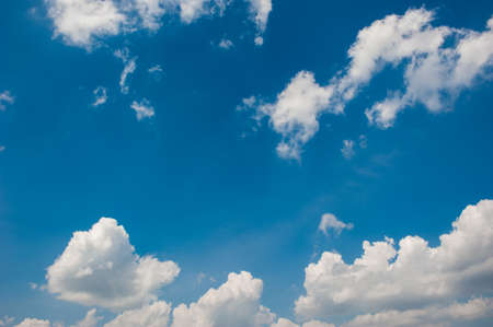 blue sky with clouds closeup landscapeの写真素材