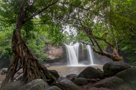 Haewsuwat waterfall at Khao Yai National Park, Thailand.の写真素材