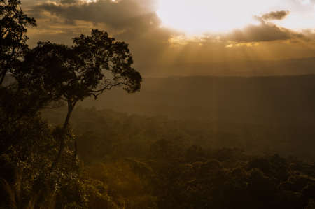 Beautiful sky at top view mountain in evening ,Khao Yai National Park Thailand (The World Heritage...