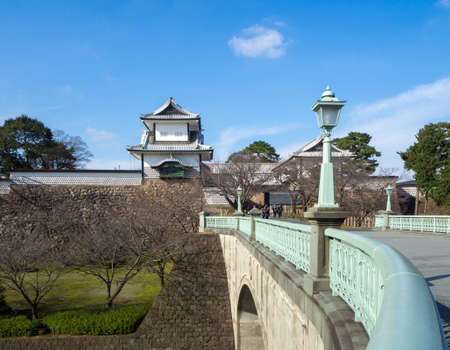 The main tower (Tenshu) of Nagoya Castle over blue skyのeditorial素材