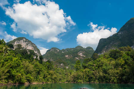 Beautiful mountains and river natural attractions in  Khao Sok National Park, Surat Thani Province,Southern Thailand.の写真素材