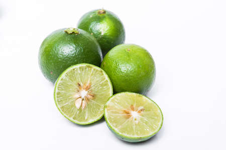 Lime. Fresh fruit  on white background.の写真素材
